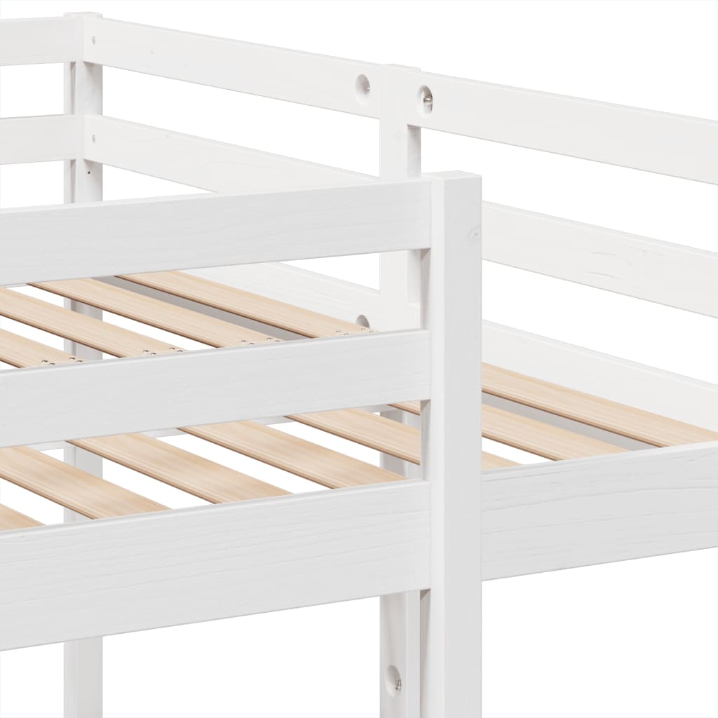 Σκελετός Τριπλής Κουκέτας Λευκός 160x200/80x160 εκ. Μασίφ Πεύκο