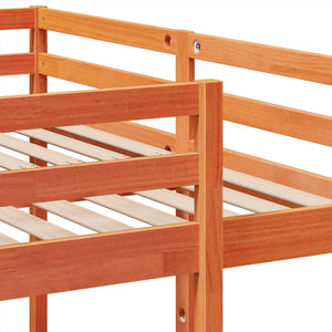 Σκελετός Τριπλής Κουκέτας Καφέ 160x200/80x160 εκ. Μασίφ Πεύκο
