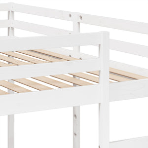 Σκελετός Τριπλής Κουκέτας Λευκός 200x200/80x200 εκ. Μασίφ Πεύκο