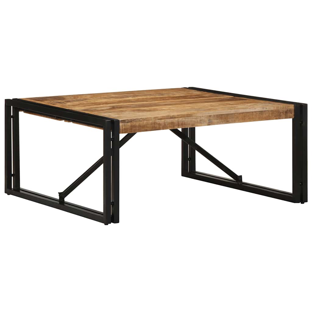Τραπεζάκι σαλονιού 80x80x35 cm Στερεό ακατέργαστο ξύλο Mango - Pakobazaar