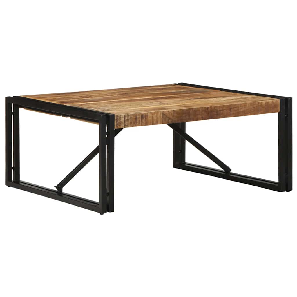 Τραπεζάκι σαλονιού 80x80x35 cm Στερεό ακατέργαστο ξύλο Mango - Pakobazaar
