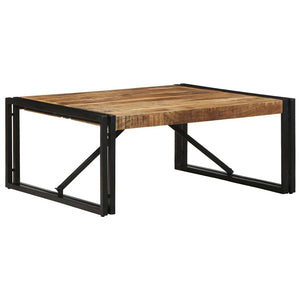 Τραπεζάκι σαλονιού 80x80x35 cm Στερεό ακατέργαστο ξύλο Mango - Pakobazaar