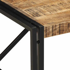 Τραπεζάκι σαλονιού 80x80x35 cm Στερεό ακατέργαστο ξύλο Mango - Pakobazaar