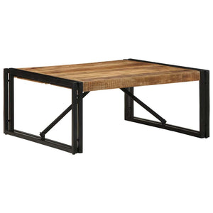 Τραπεζάκι σαλονιού 80x80x35 cm Στερεό ακατέργαστο ξύλο Mango - Pakobazaar