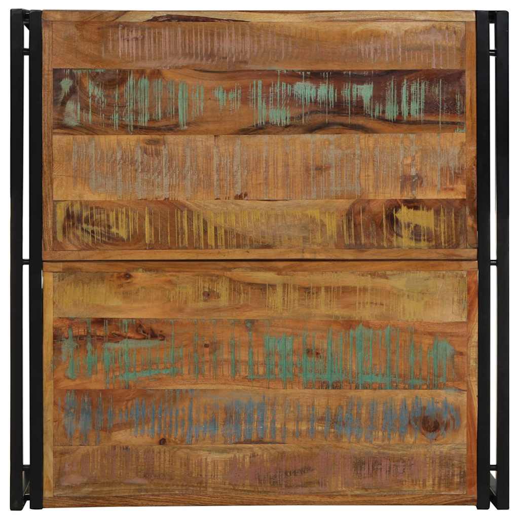 Τραπεζάκι σαλονιού πολύχρωμο 80x80x35cm Ξύλο μασίφ ανακυκλωμένο
