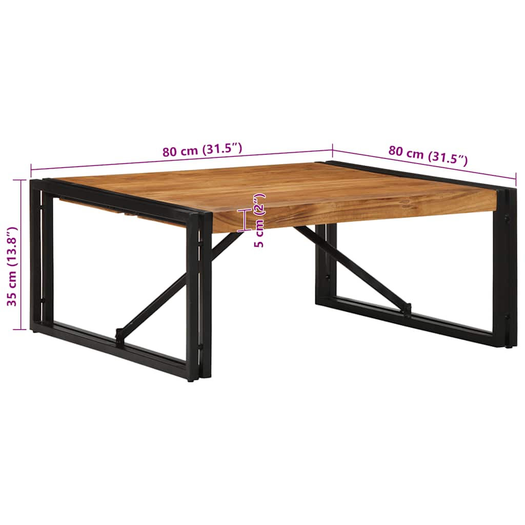 Τραπεζάκι σαλονιού 80x80x35 cm μασίφ ξύλο ακακίας - Pakobazaar
