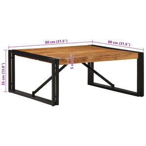 Τραπεζάκι σαλονιού 80x80x35 cm μασίφ ξύλο ακακίας - Pakobazaar