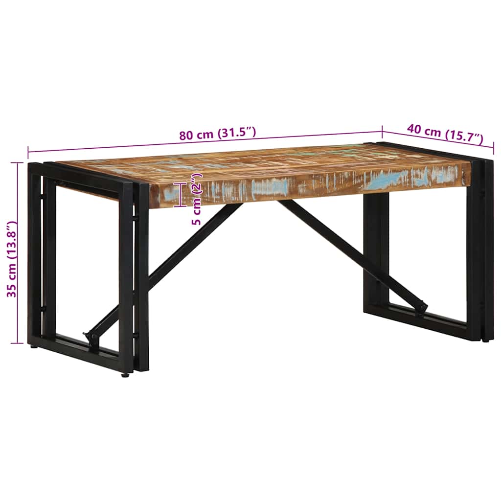 Τραπεζάκι σαλονιού πολύχρωμο 80x40x35cm Ξύλο μασίφ ανακυκλωμένο - Pakobazaar