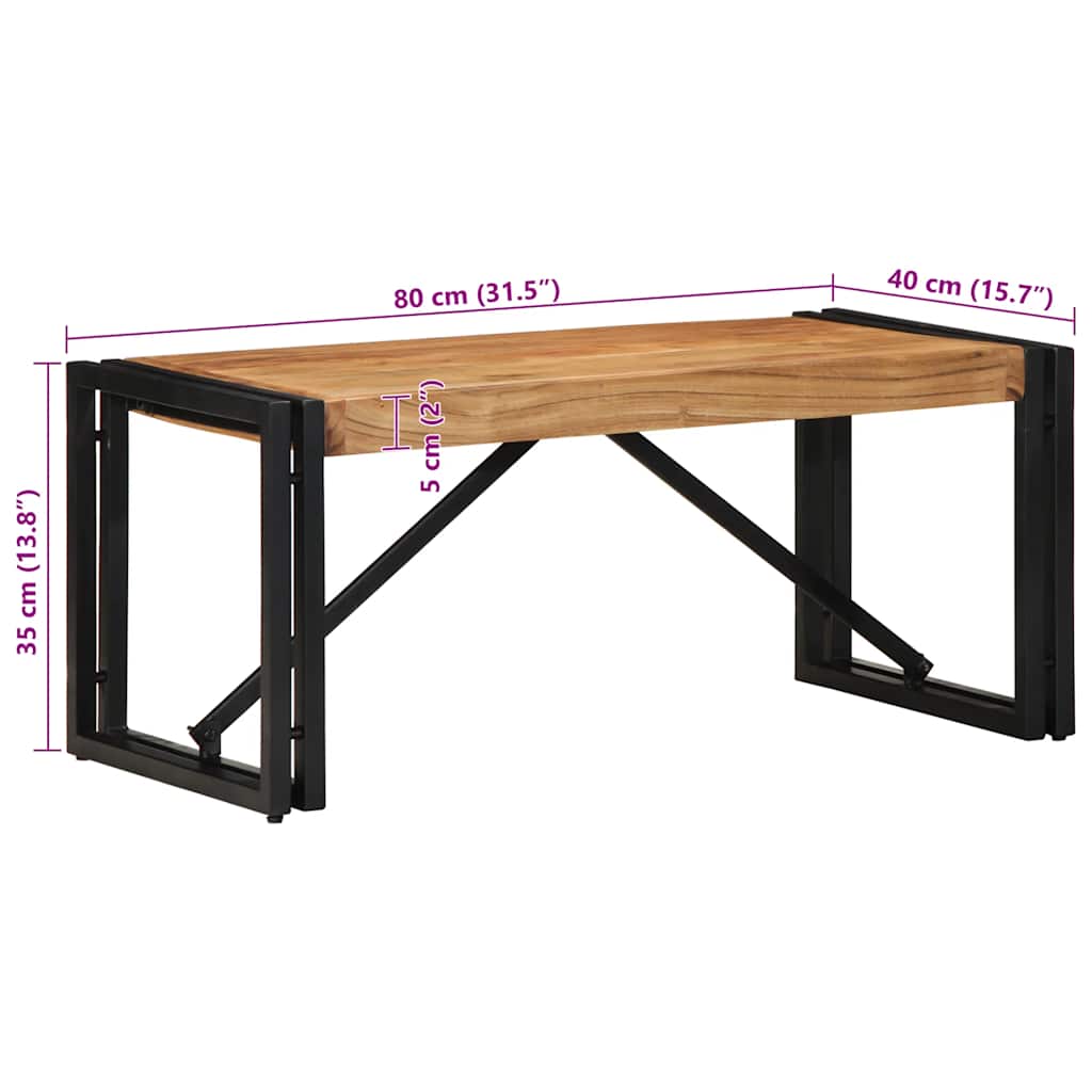 Τραπεζάκι σαλονιού 80x40x35 cm μασίφ ξύλο ακακίας - Pakobazaar