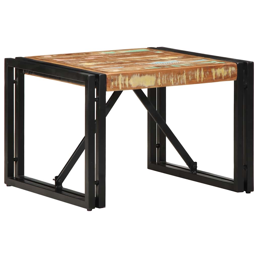 Τραπεζάκι σαλονιού πολύχρωμο 50x50x35cm Ξύλο μασίφ ανακυκλωμένο