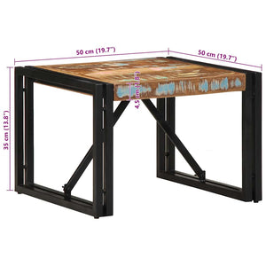 Τραπεζάκι σαλονιού πολύχρωμο 50x50x35cm Ξύλο μασίφ ανακυκλωμένο