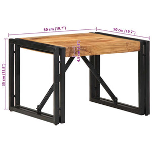 Τραπεζάκι σαλονιού 50x50x35 cm μασίφ ξύλο ακακίας