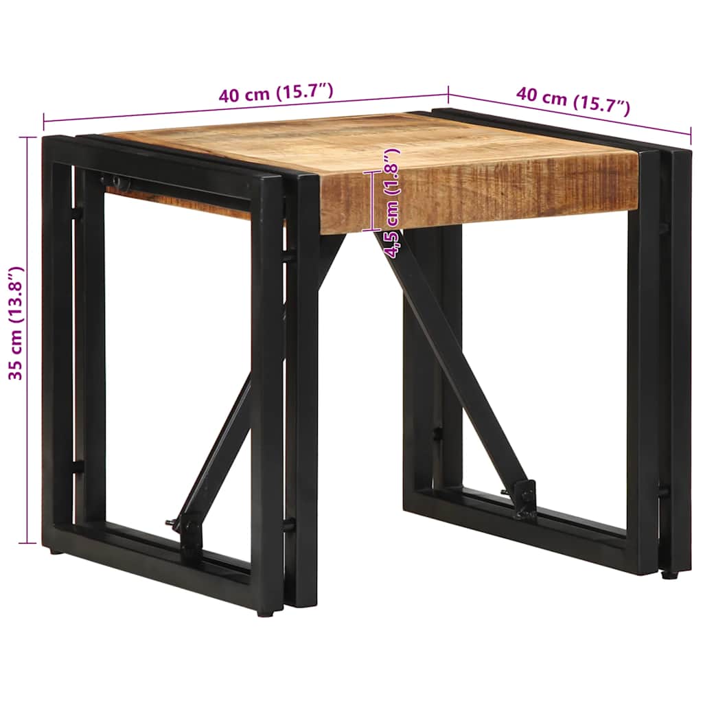 Τραπεζάκι σαλονιού 40x40x35 cm Στερεό ακατέργαστο ξύλο Mango - Pakobazaar