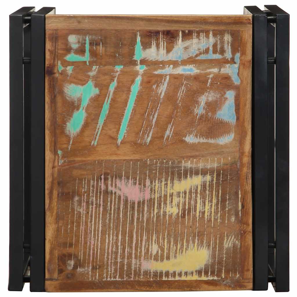 Τραπεζάκι σαλονιού πολύχρωμο 40x40x35cm Ξύλο μασίφ ανακυκλωμένο