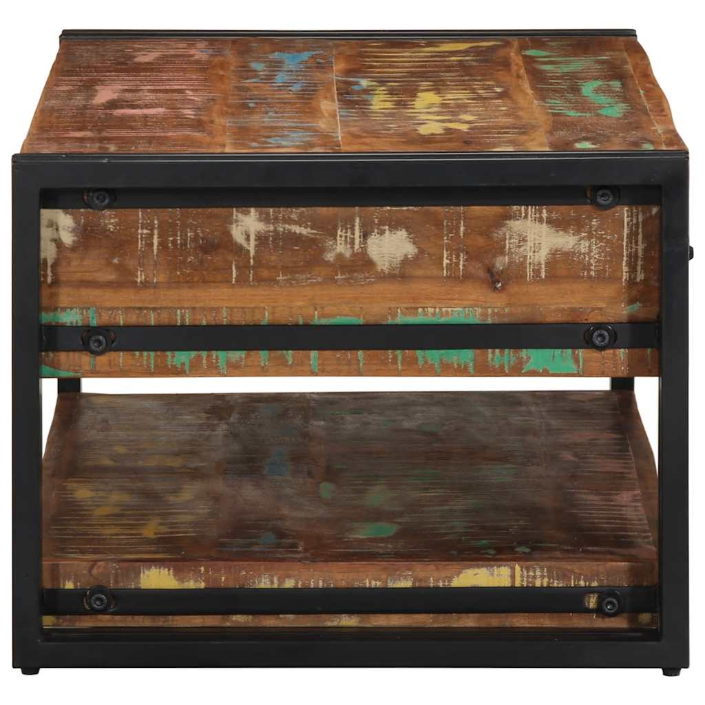 Τραπεζάκι σαλονιού πολύχρωμο 90x50x38cm Ξύλο μασίφ αναγεννημένο