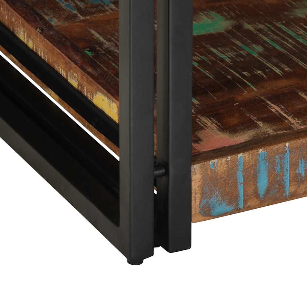 Τραπεζάκι σαλονιού πολύχρωμο 90x50x38cm Ξύλο μασίφ αναγεννημένο