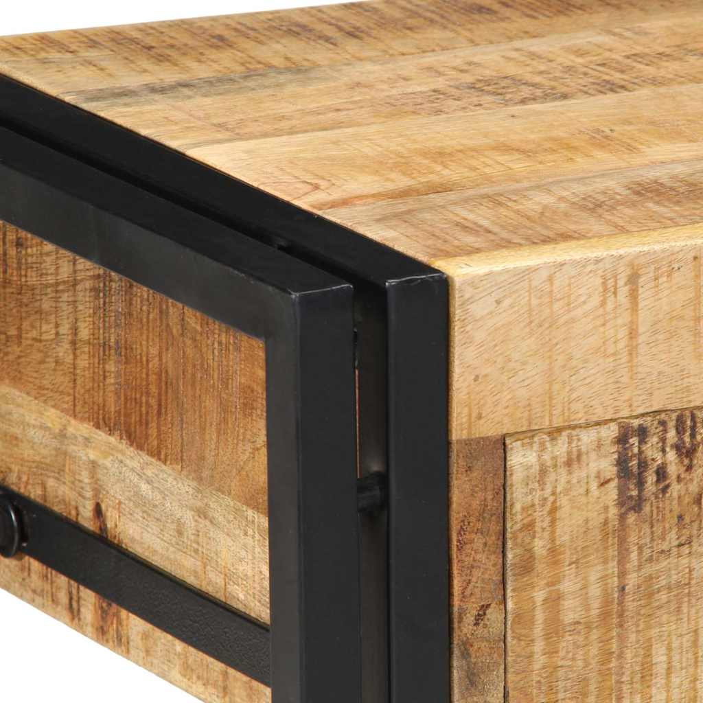 Κομοδίνο 40x35x50 cm Στερεό ακατέργαστο ξύλο Mango - Pakobazaar