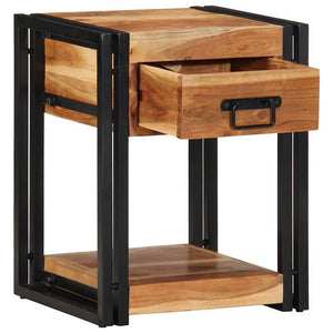 Κομοδίνο 2 pcs Καφέ 40 x 35 x 50 εκ. Μασίφ ξύλο ακακίας - Pakobazaar