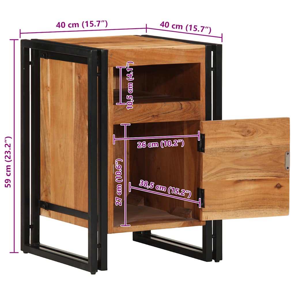 Κομοδίνο 40x40x59 εκ. από Μασίφ Ξύλο Ακακίας - Pakobazaar