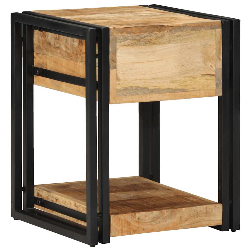 Κομοδίνα 2 τεμ. 40x40x50 εκ. από Μασίφ Ακατέργαστο Ξύλο Μάνγκο - Pakobazaar