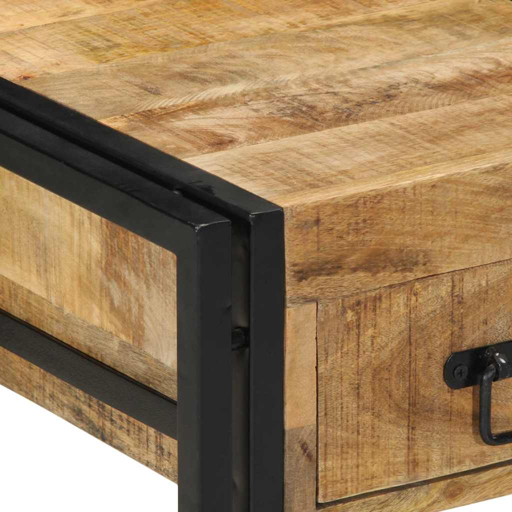 Κομοδίνα 2 τεμ. 40x40x50 εκ. από Μασίφ Ακατέργαστο Ξύλο Μάνγκο - Pakobazaar