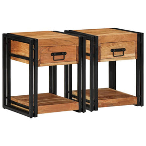 Κομοδίνο 2 τμχ. Καφέ 40 x 40 x 50 cm Στερεό Ξύλο Ακακίας