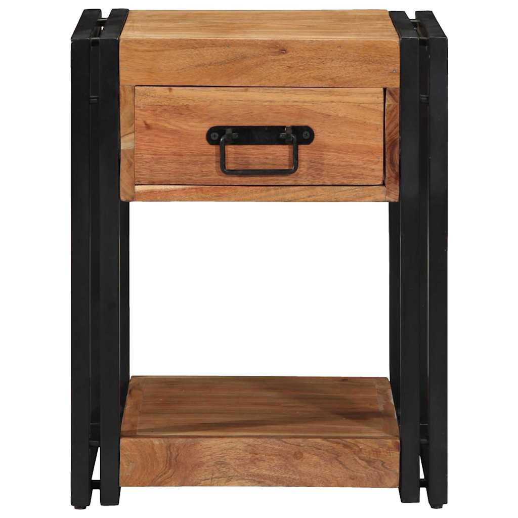 Κομοδίνο 2 pcs Καφέ 40 x 40 x 50 cm Στερεό Ξύλο Ακακίας