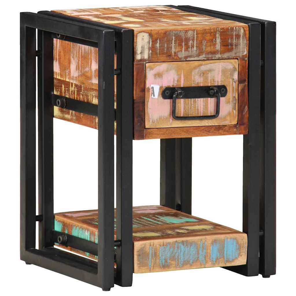 Κομοδίνο 2 pcs Πολύχρωμο 30 x 30 x 40 cm Στερεό Ανακτηθέν Ξύλο