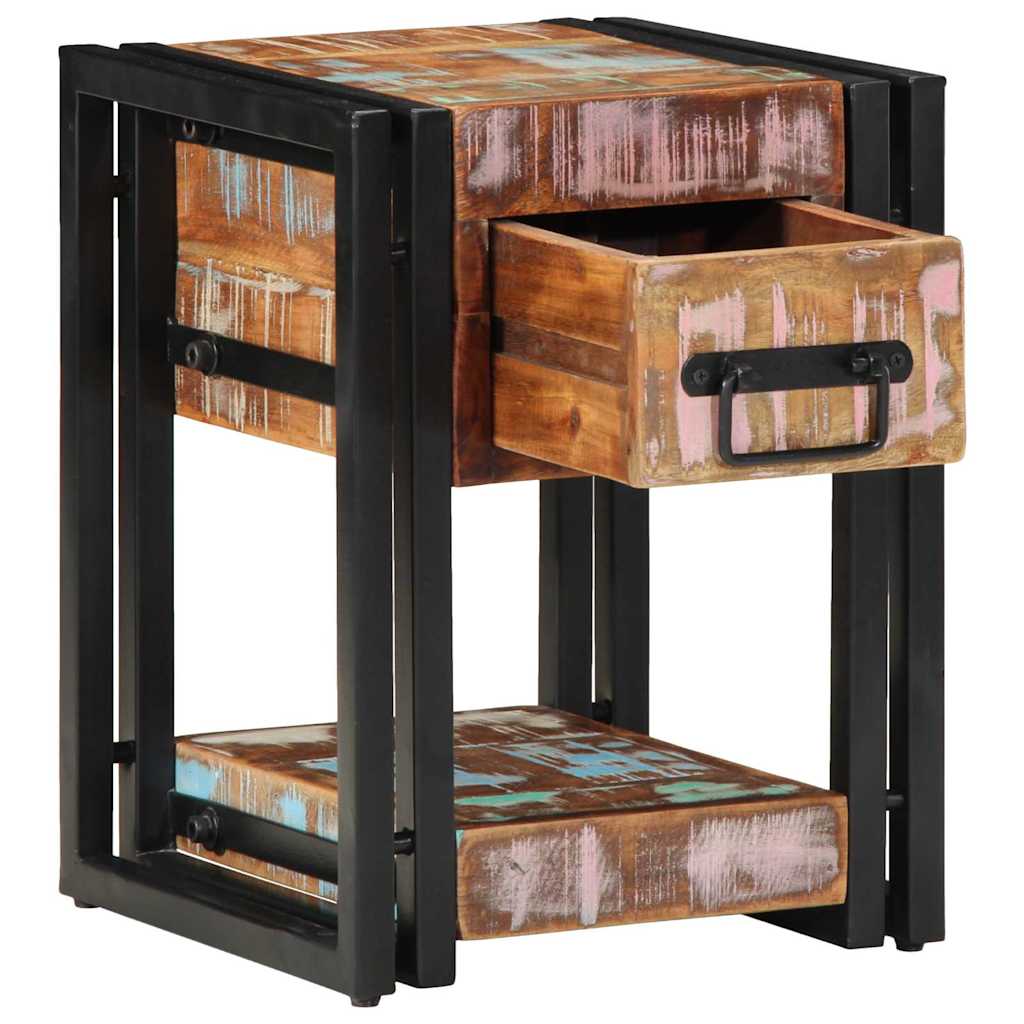 Κομοδίνο 2 pcs Πολύχρωμο 30 x 30 x 40 cm Στερεό Ανακτηθέν Ξύλο