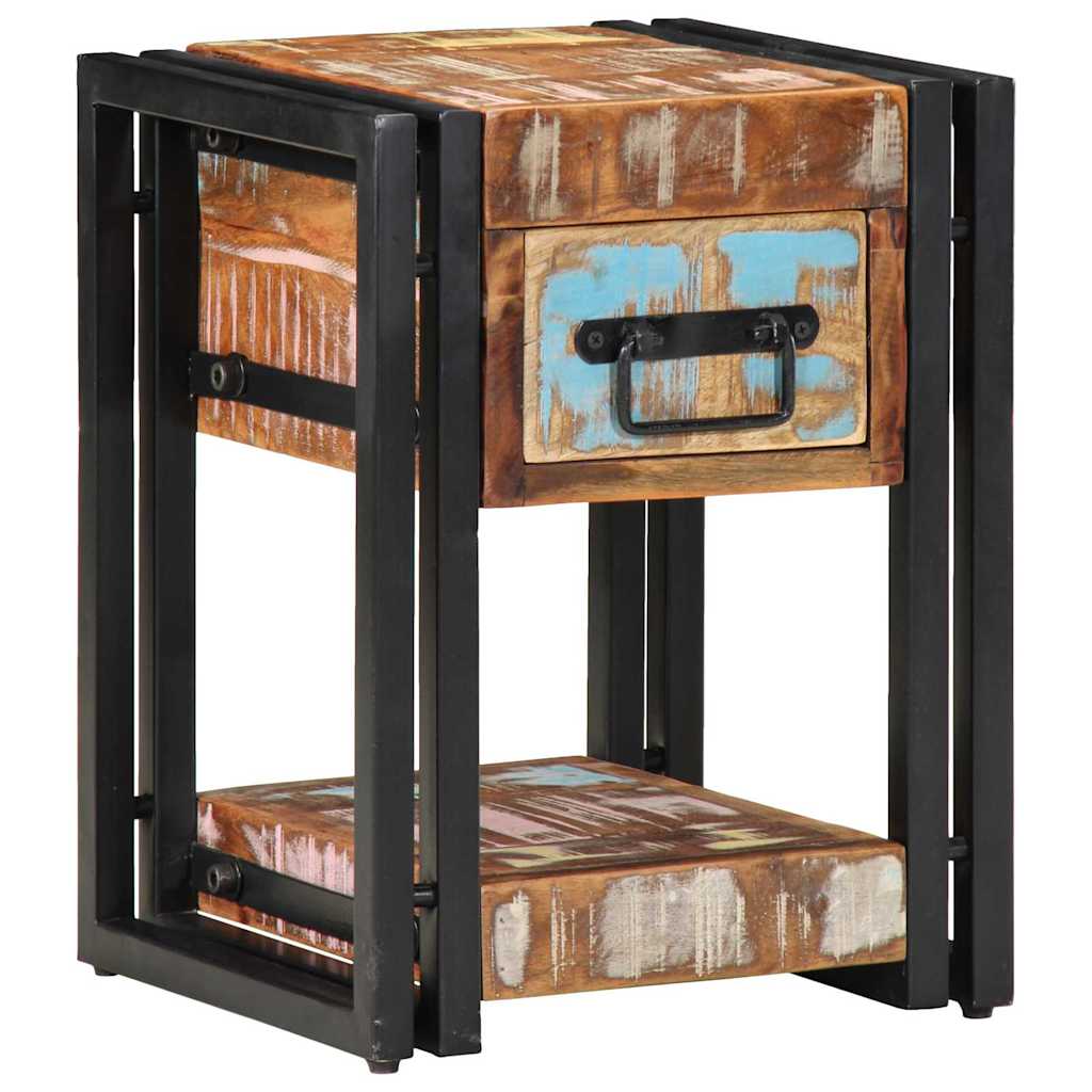Κομοδίνο 2 pcs Πολύχρωμο 30 x 30 x 40 cm Στερεό Ανακτηθέν Ξύλο