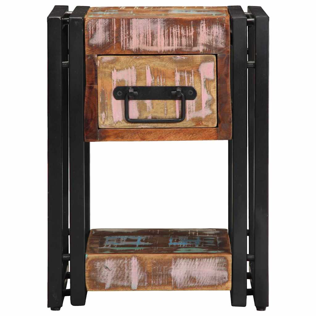 Κομοδίνο 2 pcs Πολύχρωμο 30 x 30 x 40 cm Στερεό Ανακτηθέν Ξύλο