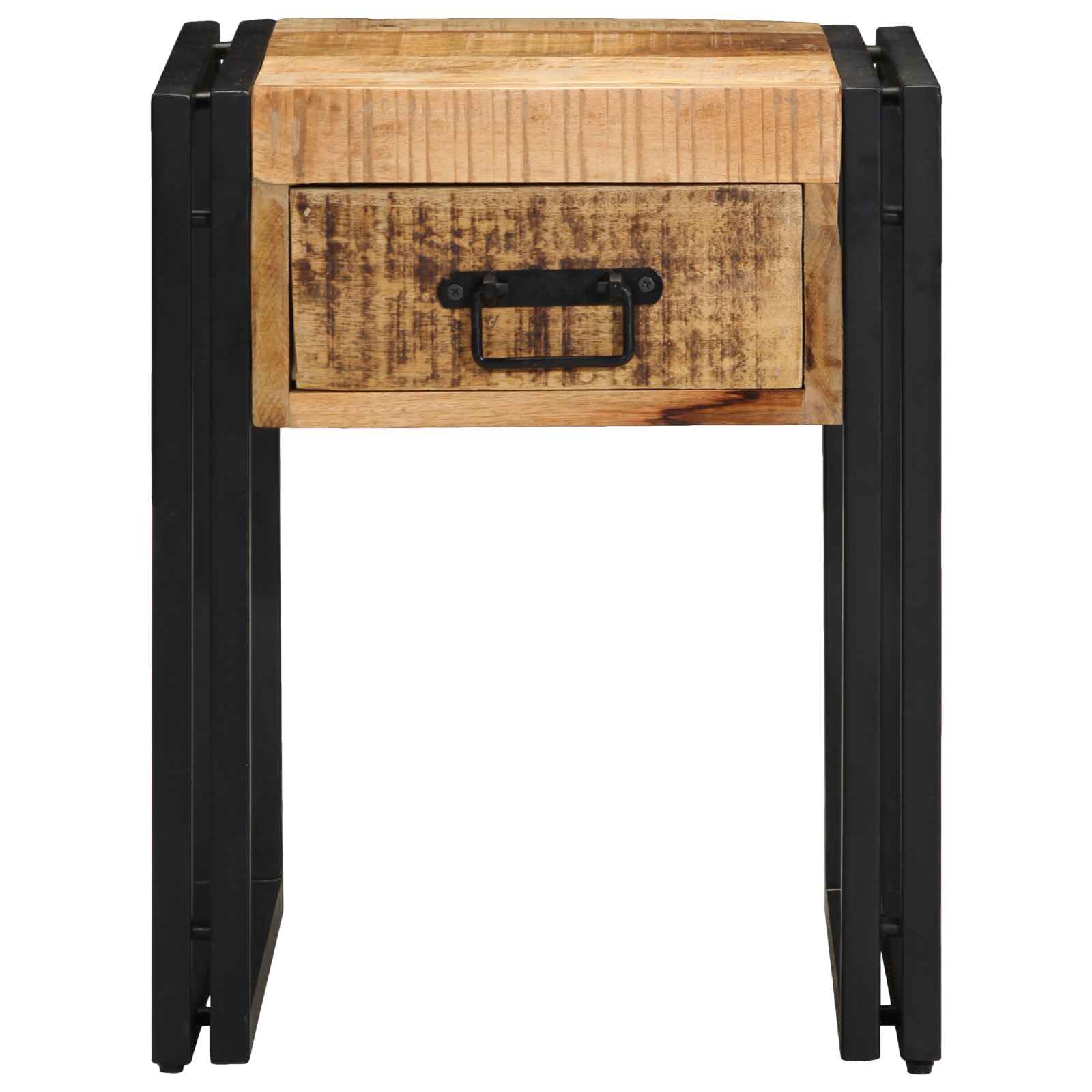 End Table Καφέ και Μαύρο 40 x 40 x 50 cm Στερεό ξύλο μάνγκο