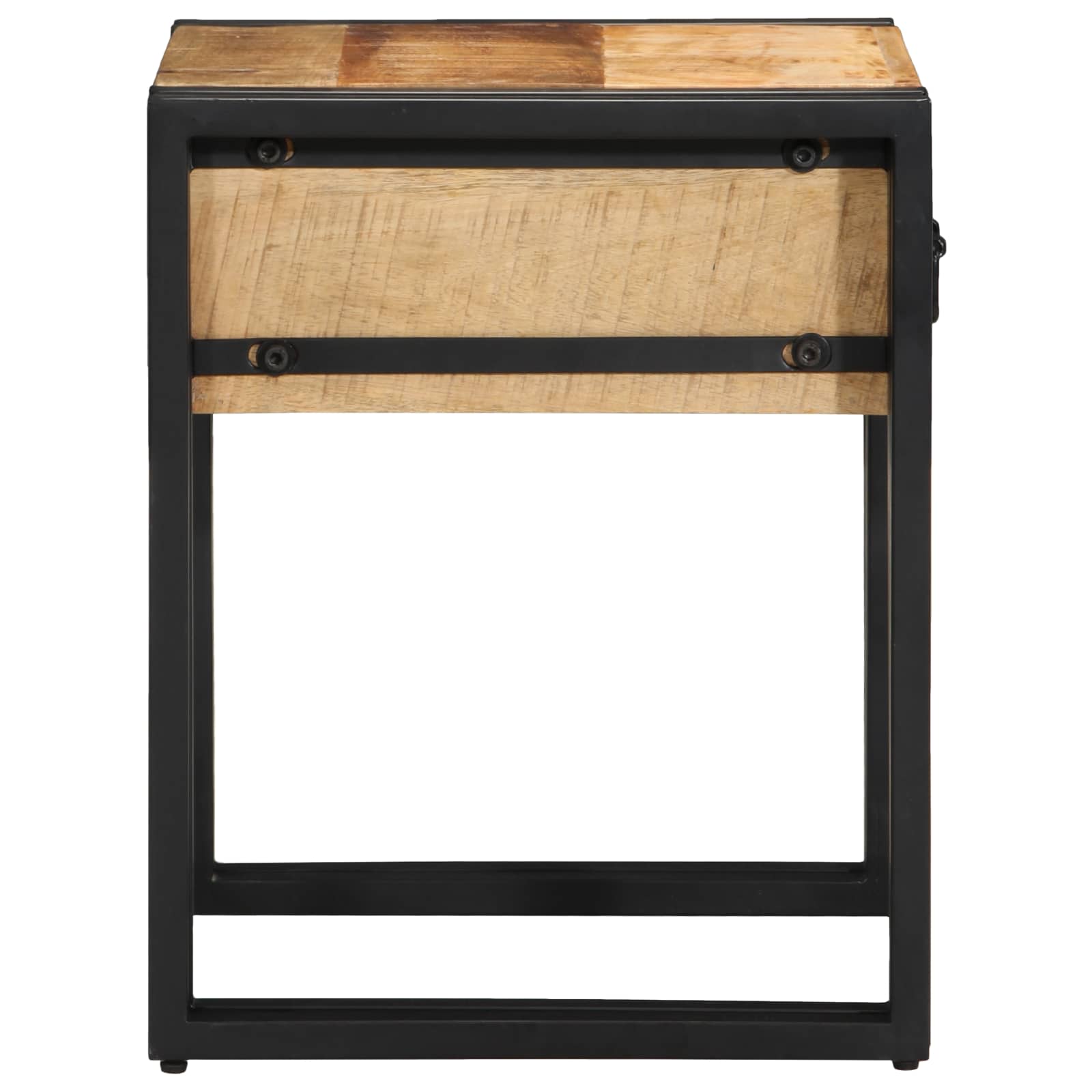 End Table Καφέ και Μαύρο 40 x 40 x 50 cm Στερεό ξύλο μάνγκο