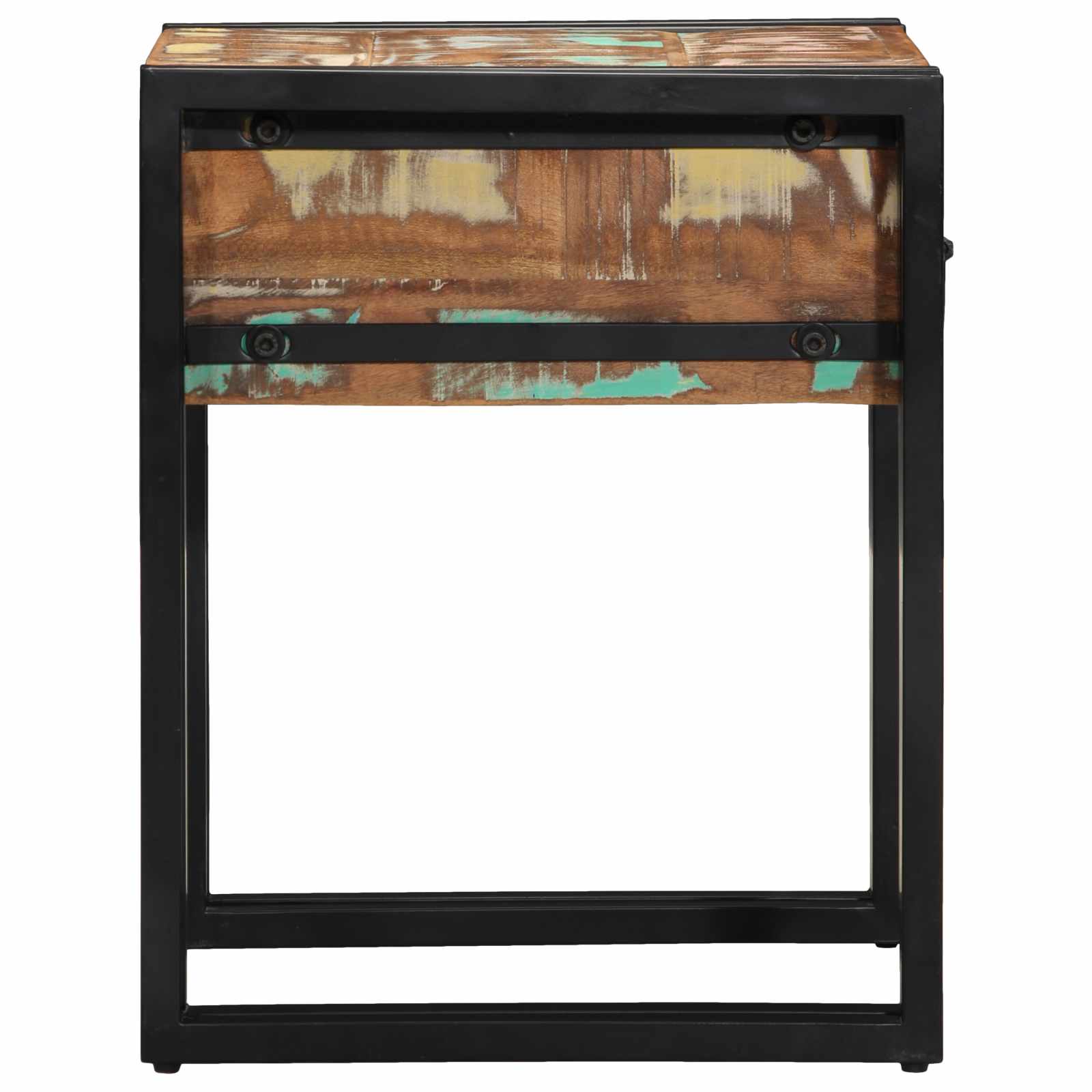 End Table με συρτάρι 40 x 40 x 50 cm Στερεό Ανακτηθέν Ξύλο