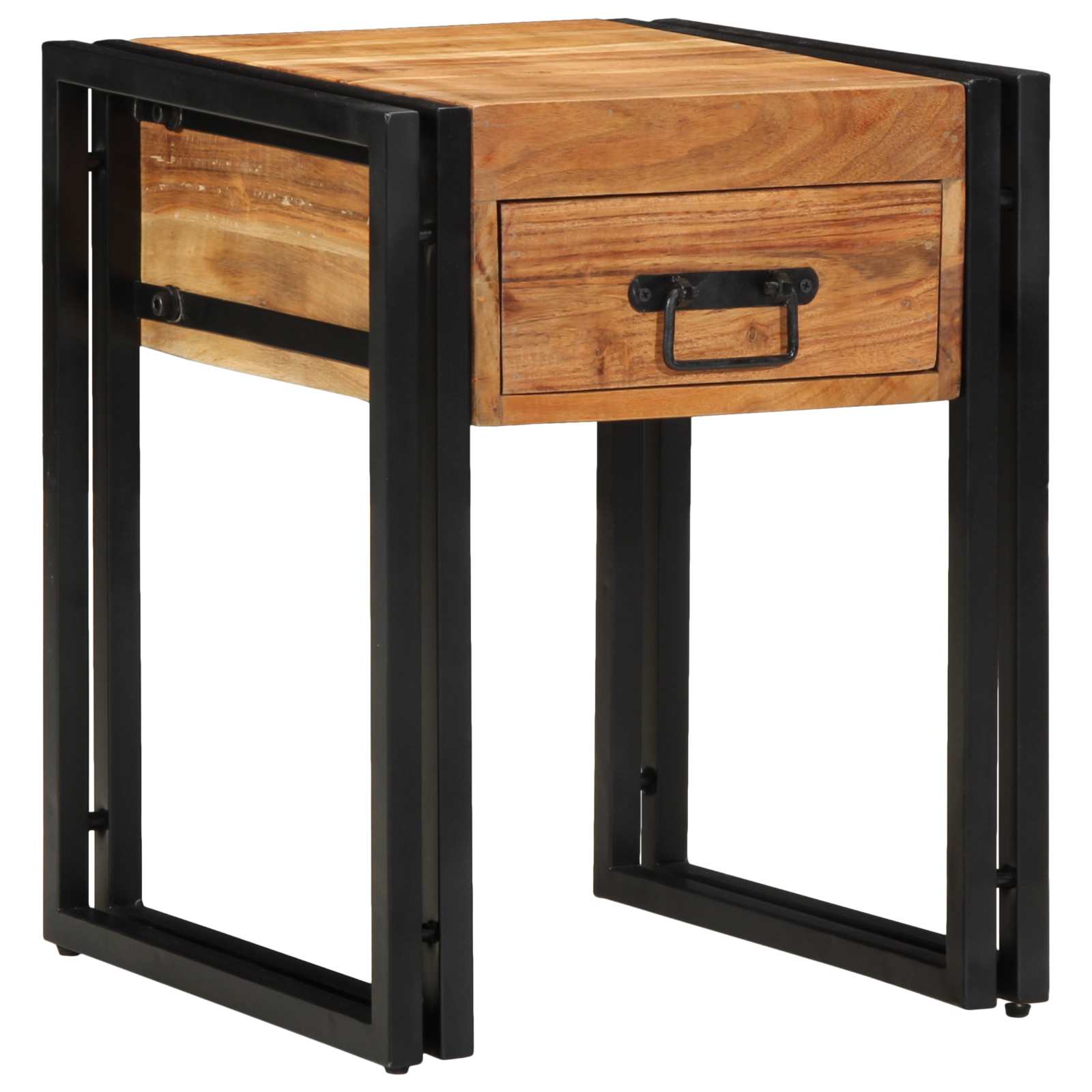End Table Καφέ και Μαύρο 40 x 40 x 50 cm Στερεό Ξύλο Ακακίας - Pakobazaar