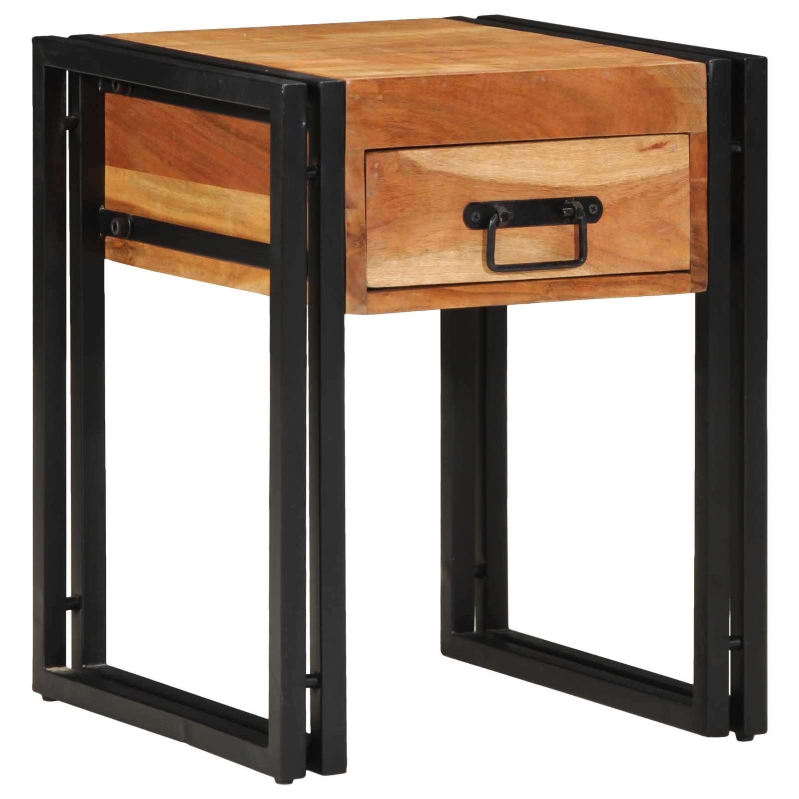 End Table Καφέ και Μαύρο 40 x 40 x 50 cm Στερεό Ξύλο Ακακίας - Pakobazaar
