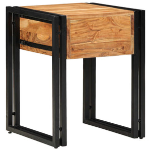 End Table Καφέ και Μαύρο 40 x 40 x 50 cm Στερεό Ξύλο Ακακίας - Pakobazaar