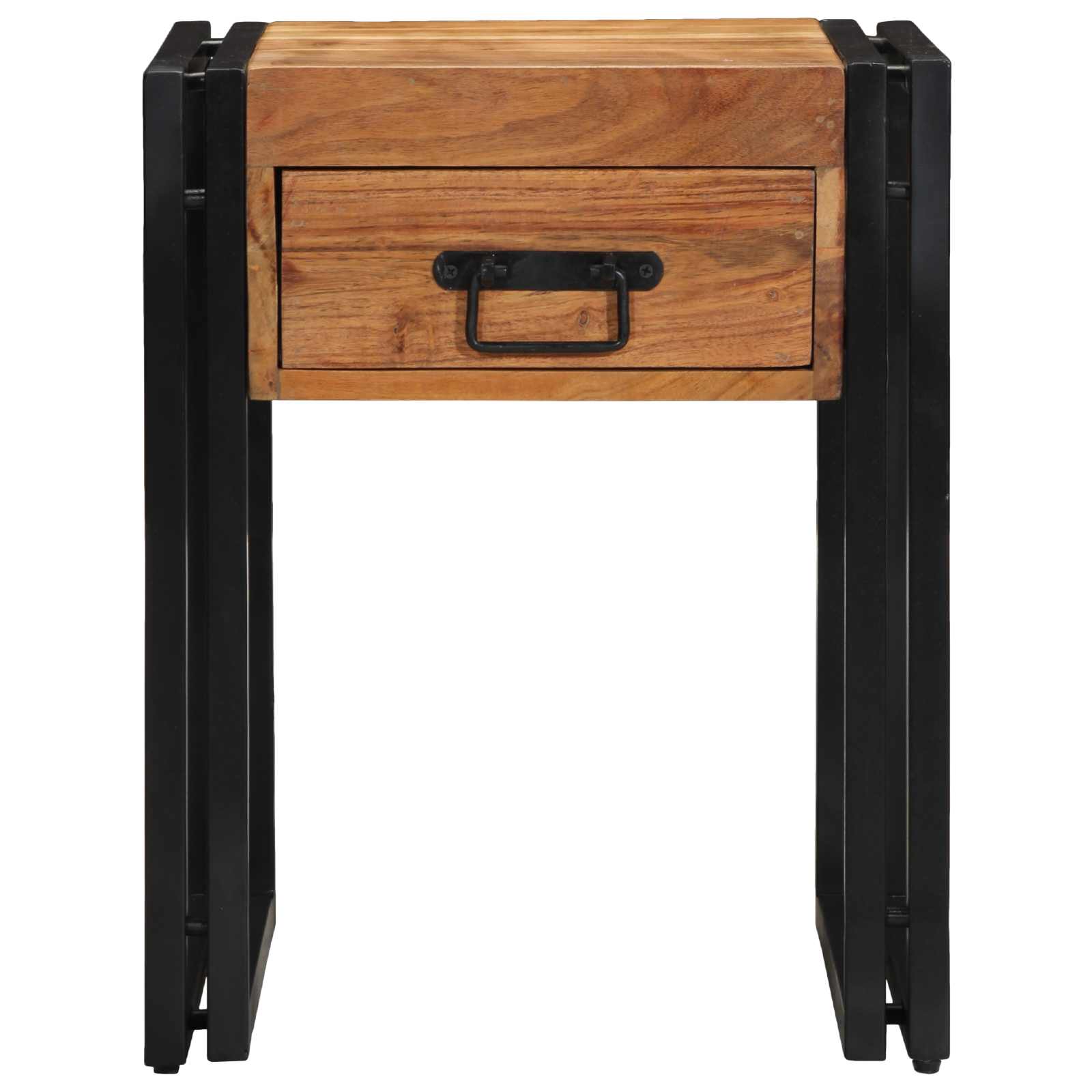 End Table Καφέ και Μαύρο 40 x 40 x 50 cm Στερεό Ξύλο Ακακίας - Pakobazaar