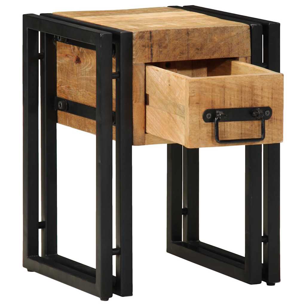 End Table Καφέ και Μαύρο 30 x 30 x 40 cm Στερεό ξύλο μάνγκο