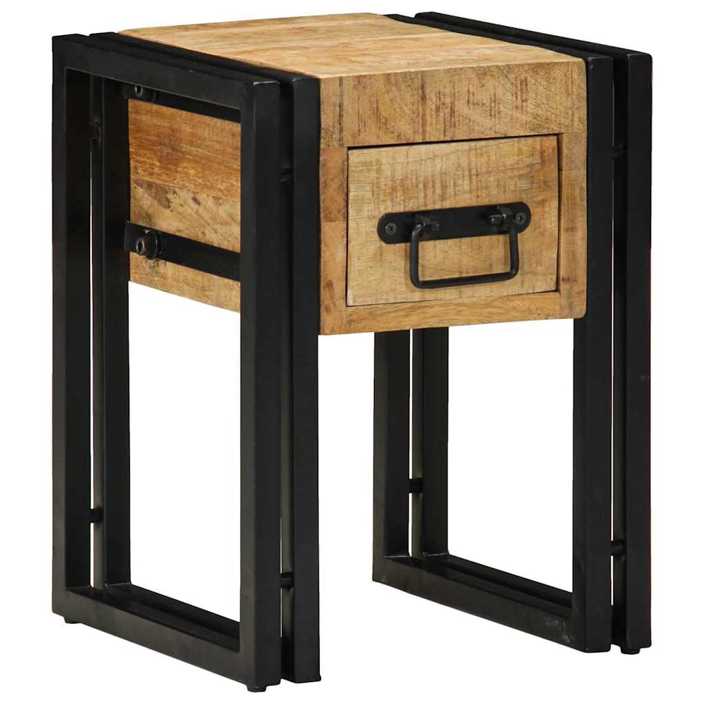 End Table Καφέ και Μαύρο 30 x 30 x 40 cm Στερεό ξύλο μάνγκο