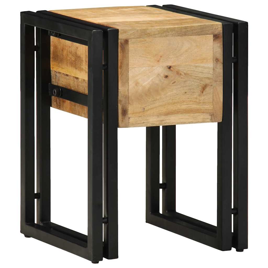 End Table Καφέ και Μαύρο 30 x 30 x 40 cm Στερεό ξύλο μάνγκο