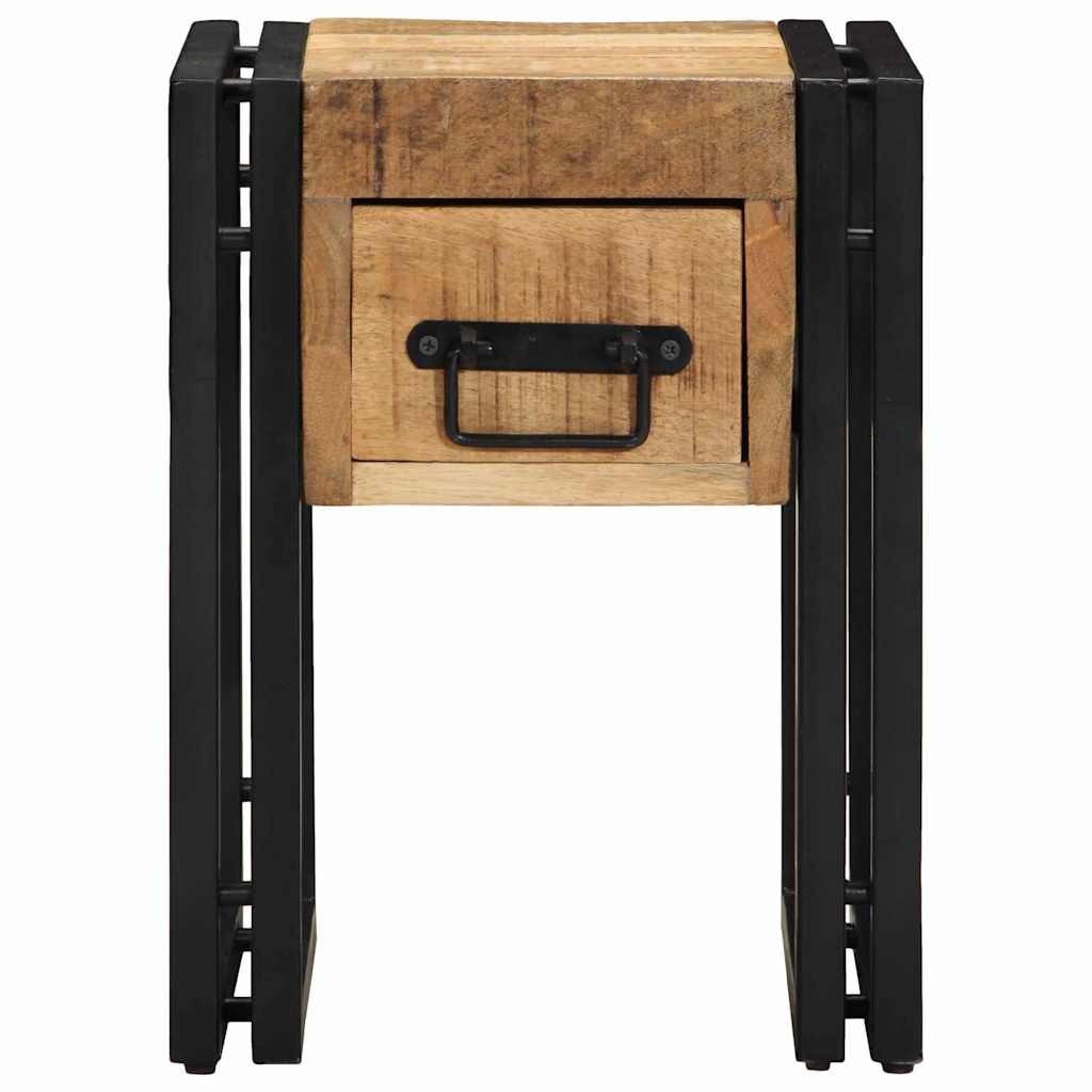 End Table Καφέ και Μαύρο 30 x 30 x 40 cm Στερεό ξύλο μάνγκο