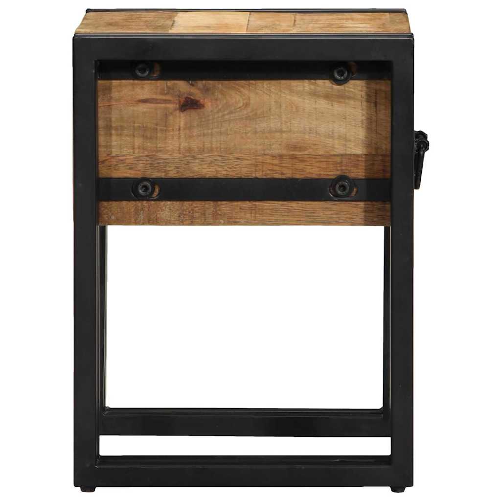 End Table Καφέ και Μαύρο 30 x 30 x 40 cm Στερεό ξύλο μάνγκο