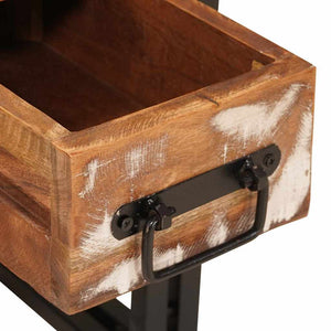 End Table με συρτάρι 30 x 30 x 40 cm Στερεό Ανακτηθέν Ξύλο - Pakobazaar
