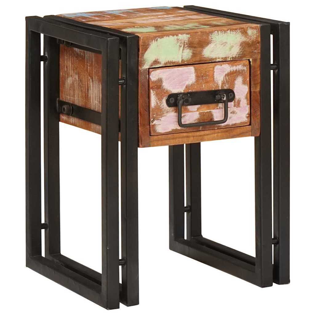 End Table με συρτάρι 30 x 30 x 40 cm Στερεό Ανακτηθέν Ξύλο - Pakobazaar