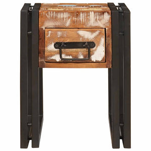 End Table με συρτάρι 30 x 30 x 40 cm Στερεό Ανακτηθέν Ξύλο - Pakobazaar