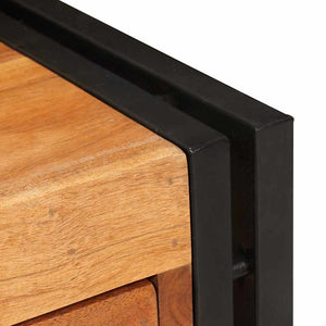 End Table Καφέ και Μαύρο 30 x 30 x 40 cm Στερεό Ξύλο Ακακίας - Pakobazaar