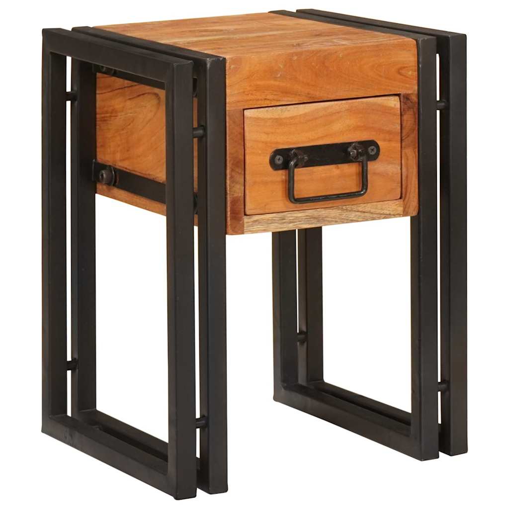 End Table Καφέ και Μαύρο 30 x 30 x 40 cm Στερεό Ξύλο Ακακίας - Pakobazaar