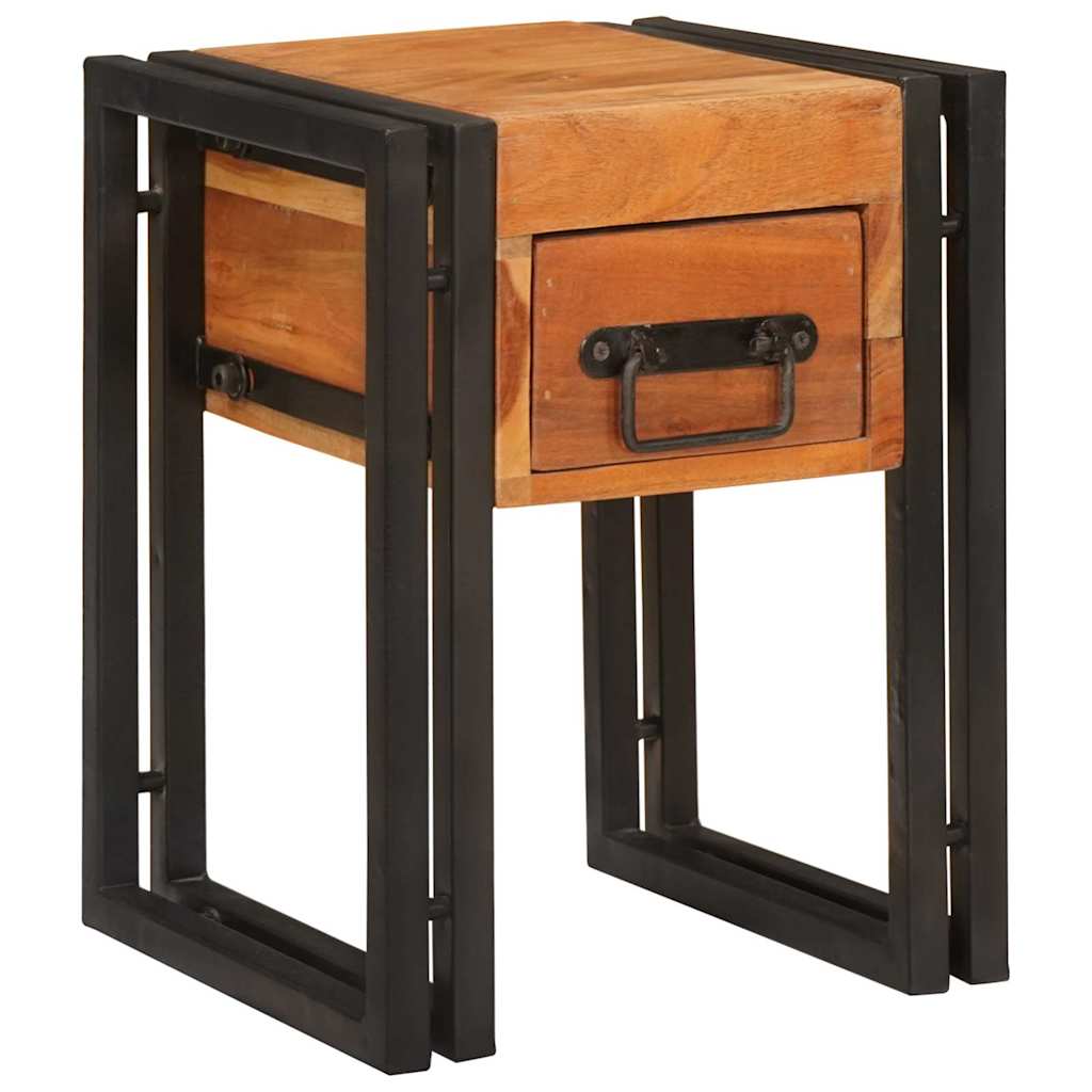End Table Καφέ και Μαύρο 30 x 30 x 40 cm Στερεό Ξύλο Ακακίας - Pakobazaar