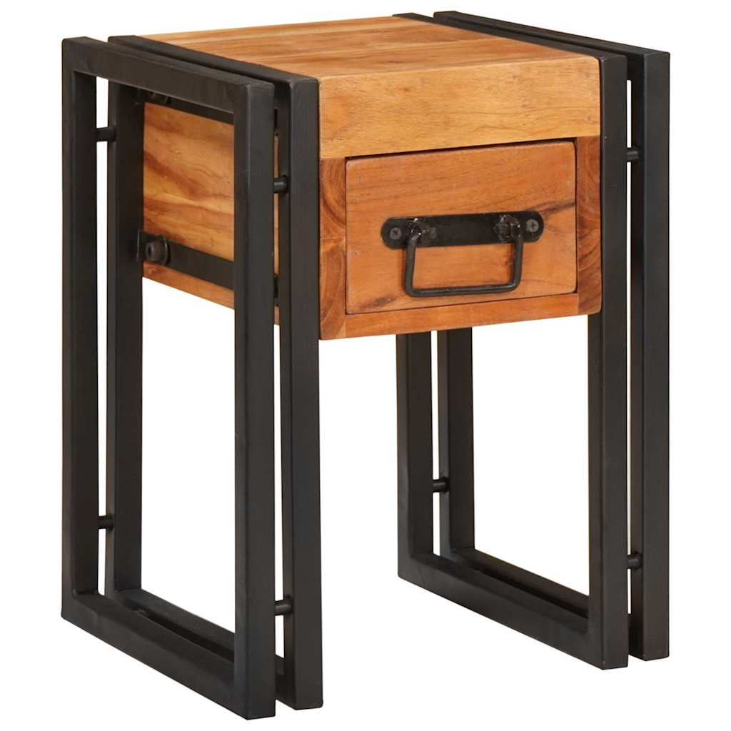 End Table Καφέ και Μαύρο 30 x 30 x 40 cm Στερεό Ξύλο Ακακίας - Pakobazaar